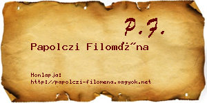 Papolczi Filoména névjegykártya