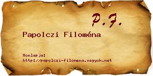 Papolczi Filoména névjegykártya